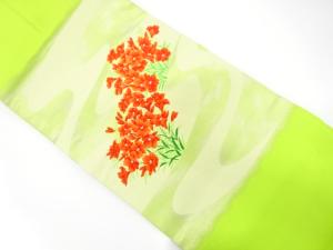 アンティーク　流水に花模様織り出し名古屋帯（着用可）